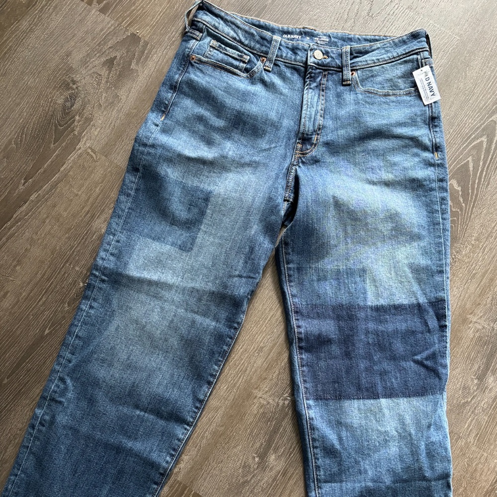 Old Navy High-Waisted OG Loose Laser Patch Jeans